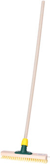 Brumag Luiwagen/schrobber 30 cm - met houten steel 140 cm - harde schrobborstel