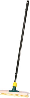 Brumag Luiwagen/schrobber 30 cm - uitschuifbare kunststof steel 80-130 cm - harde schrobborstel