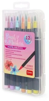 brush markers set van 12, pastel kleuren