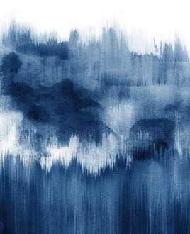 Brush Strokes Blue Vlies Fotobehang 192x260cm 4-banen