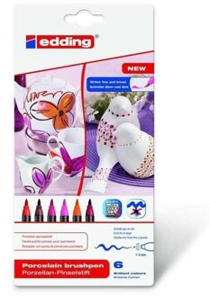 Brushpen edding 4200 porselein warme kl assorti etui a 6st
