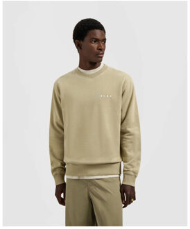 Brushstroke face crewneck sweaters m240203 - maat M Kaki