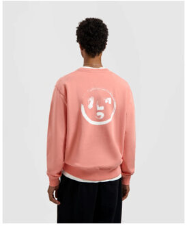 Brushstroke face crewneck sweaters m240203 - maat S Rood