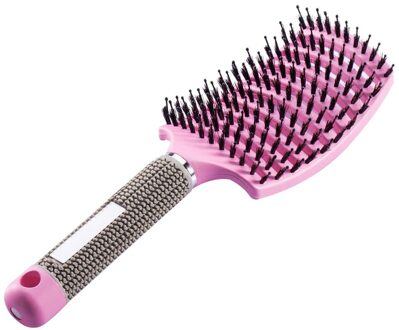 Brushy Haarborstel Vrouwen Nat Kam Haar Borstel Professionele Tools Kam Kapper Kappers Borstel Voor Haar Massage Haar Borstel roze