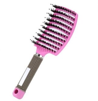 Brushy Haarborstel Vrouwen Nat Kam Haar Borstel Professionele Tools Kam Kapper Kappers Borstel Voor Haar Massage Haar Borstel Roze
