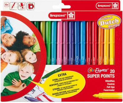 Bruynzeel ColorExpress Super Points viltstiften (20 stuks)
