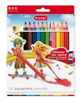Bruynzeel Kleurpotloden Bruynzeel 3550 Young aquarel 10stuks assorti