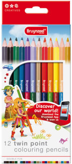 Bruynzeel Kleurpotloden Bruynzeel 7570 Young Twinpoints 12stuks assort