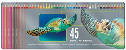 Bruynzeel Kleurpotloden Bruynzeel schildpad blik a 45 stuks assorti