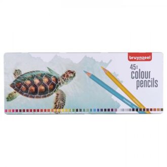 Bruynzeel kleurpotloden Schildpad hout 45 stuks Multikleur