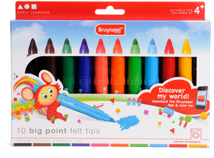 Bruynzeel Viltstiften Dik 10 Stuks Multikleur