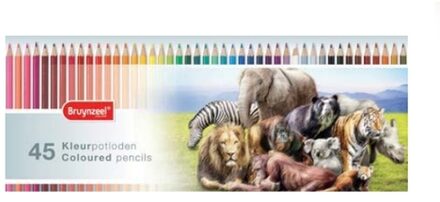 Bruynzeel Wilde Dieren blik 45 kleurpotloden