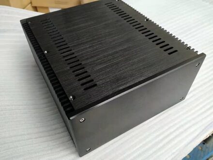 BRZHIFI BZ2412B dubbele radiator aluminium case voor klasse A eindversterker Blank zwart / Version 1