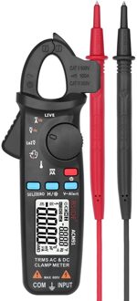 Bside ACM91 True Rms Lcd Stroomtang Multimeter Ac/Dc Spanning Stroom Capaciteit Temperatuur Frequentie Meting Tester zwart