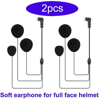 BT-S2/BT-S3 Motorhelm Intercom - Headset Microfoon Accessoire (Type C Usb, zachte Kabel Voor Integraalhelm) 2stk zacht earphone