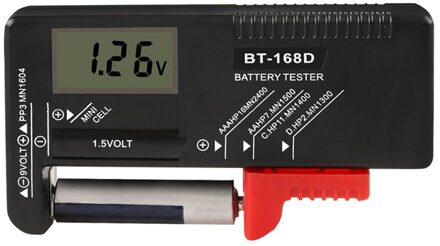 BT168 Draagbare Universele Digitale Batterij Tester Volt Checker Voor Aa Aaa 9V 1.5V Knop Meerdere Formaat Batterij tester Checker rood
