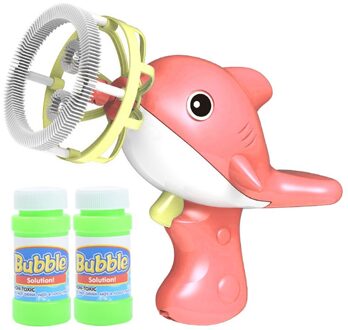 Bubble Gun Maker Automatische Dolphin Bubble Machine Cartoon Zomer Leisure Speelgoed Outdoor 100Ml Bellenblaas Buitenspeelgoed roze