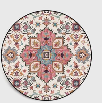 Bubble Kus Gebied Tapijt Voor Woonkamer Etnische Stijl Bloem Patroon Ronde Tapijt Tapijten Voor Kinderen Kamers Mechanische Wassen M32 60cm diameter
