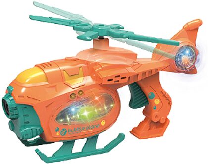 Bubble Machine Beweegbare Helicopter Bubble Speelgoed Met Muziek Licht oranje