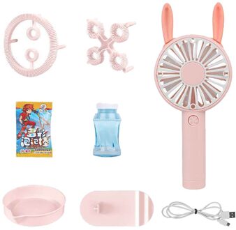 Bubble Machine Fans Cartoon Mini Handheld Elektrische Ventilator Zomer Kinderen Speelgoed 100 Ml Met Een Bubble Extra Fram 1g3