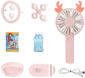 Bubble Machine Fans Cartoon Mini Handheld Elektrische Ventilator Zomer Kinderen Speelgoed 100 Ml Met Een Bubble Extra Fram 1g3