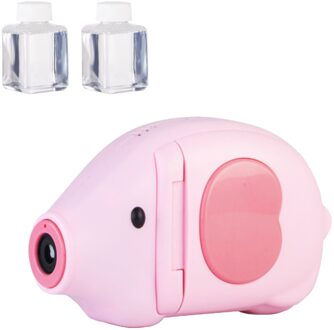 Bubble Machine Muzikale En Verlichting Automatische Bubble Maker Leuke Olifant Bubble Blower Camera Speelgoed Voor Kinderen Jongens Meisjes roze