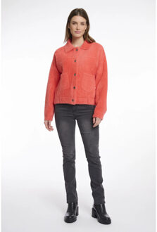 Bubbly.5002511 rino en pelle boxy jacket bright coral Rood - XS