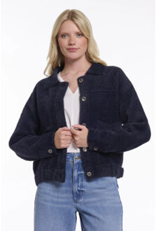 Bubbly.5002621 rino&pelle boxy jacket dark navy - maat L Blauw