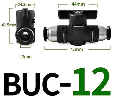 Buc 4 6 8 10 12Mm Pneumatische Quick Connector Pu Slang Connector Handleiding Valve Steering Schakelaar Handmatige Kogelkraan BUC-12