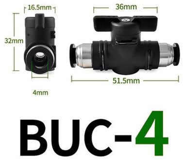 Buc 4 6 8 10 12Mm Pneumatische Quick Connector Pu Slang Connector Handleiding Valve Steering Schakelaar Handmatige Kogelkraan BUC-4