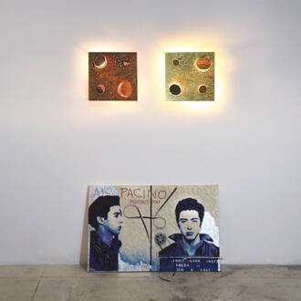 Buchi wandlamp 32x32cm bladgoud