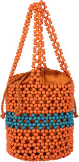 Bucketbag met kralen Dames Oranje Veelkleurig - One Size