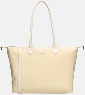 Buckingham Mono shopper met 15.6 inch laptopvak L creme Ecru
