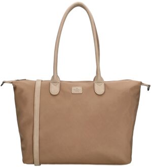 Buckingham Mono shopper met 15.6 inch laptopvak L lichttaupe