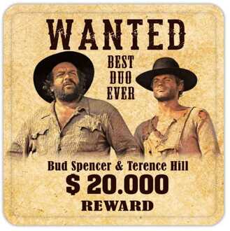 Bud Spencer & Terence Hill Tin coasters Wanted 10 x 10 cm