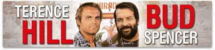 Bud Spencer & Terence Hill Tin Sign with Magnet Autogramm 16 x 3,5 cm