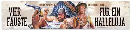 Bud Spencer & Terence Hill Tin Sign with Magnet Vier Fäuste für ein Halleluja 16 x 3,5 cm
