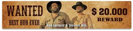 Bud Spencer & Terence Hill Tin Sign with Magnet Wanted 16 x 3,5 cm