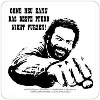 Bud Spencer Tin coasters Faust Pferd 10 x 10 cm