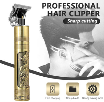 Buddha close-cutting Digital Hair Trimmer Rechargeable Hair Clipper barbershop Cordless 0mm t-blade baldheaded outliner men