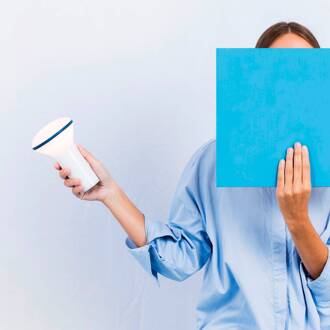 Buddy LED tafellamp, wit/blauw, polycarbonaat, Ø 11 cm wit, blauw