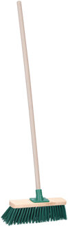 Budget Buitenbezem - groen - hout - hard - 34 x 120 cm - straatbezem