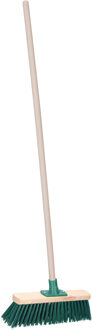 Budget Buitenbezem - groen - hout - hard - 34 x 130 cm - straatbezem