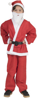 Budget Kerstman verkleed kostuum - voor kinderen - 5-delig 10-13 jaar (140-152 cm)