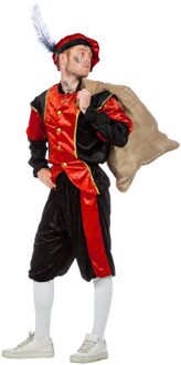 Budget Piet kostuum zwart/rood voor volwassenen