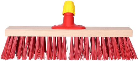 Buemag Bezemkop - Elaston - rood - hout - hard - 40 cm - 24mm - straatbezem/buitenbezem - Bezem