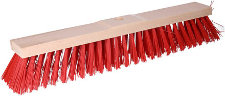 Buemag Bezemkop - Elaston - rood - hout - hard - 50 cm - 24mm - straatbezem/buitenbezem - Bezem