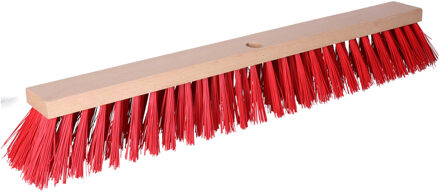 Buemag Bezemkop - Elaston - rood - hout - hard - 60 cm - 24mm - straatbezem/buitenbezem - Bezem