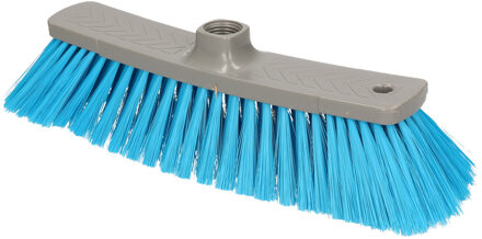 Buemag bezemkop zacht - 34.5 cm - kunststof - grijs/blauw - binnen - Bezem