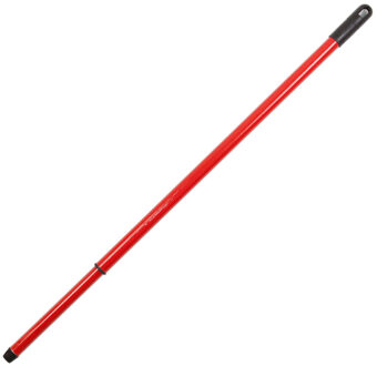 Buemag universele telescoopsteel - metaal - rood - 80-130 cm - schroefdraad - bezem/trekker/mop - Telescoopstelen